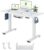 FLEXISPOT Basic höhenverstellbarer Schreibtisch 100 x 60 cm – mit Kabelmanagement und Haken – ergonomischer Sitz-Steh-Schreibtisch mit einteiliger Tischplatte (weiß)