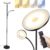 LED Stehlampe Wohnzimmer Dimmbar, 42W 3600LM Deckenfluter mit Leselampe, Fernbedienung & Touch-Steuerung, 1 Minute Installation, Moderne Stehlampe für Wohnzimmer, Büro, Esszimmer, Schlafzimmer (Schwarz)