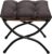 HollyHOME Fußhocker, klappbar, Fußstütze, Fußstütze, faltbarer Hocker mit Metallbeinen, Fußhocker mit abnehmbarem, gepolstertem Sitz, für drinnen und draußen, Graubraun