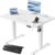 JUMMICO Höhenverstellbarer Schreibtisch mit USB-Anschluss, 80 x 60 cm, elektrischer Schreibtisch, ergonomischer Stehsitz, Tisch, Stehpult, verstellbarer Computertisch, weiß