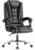 naspaluro Ergonomischer Bürostuhl, Schreibtischstuhl mit hoher Rückenlehne und höhenverstellbar, Drehstuhl aus PU-Leder, Chefsessel, Liegestuhl für Büro, Zuhause, Tiefschwarz