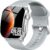Smartwatch Damen Herren, 2,01 Zoll HD AMOLED gebogene Smartwatch mit Bluetooth-Anrufen, Fitnessuhr mit Herzfrequenzmesser, Schlafmonitor, Schrittzähler, IP68 wasserdicht, lange Akkuleistung, Uhr für iOS