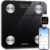 INSMART Digitale Personenwaage mit Bluetooth, Körperanalysewaage, Körperfettwaage für BMI, Gewicht, Pulsschlag, Wasser, Protein, Körperfett und Muskelmasse, 180 kg / 400 lbs, Graphitschwarz