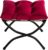 HollyHOME Fußhocker, klappbar, Fußstütze, Fußstütze, faltbarer Hocker mit Metallbeinen, Fußhocker mit abnehmbarem, gepolstertem Sitz, Samt, Rot