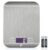 Home Fashion Digitale Küchenwaage, Lebensmittelwaage aus Edelstahl mit 5 kg Tragkraft und 1 g Präzision, Küchenwaage mit beleuchtetem LCD-Display, 5 Einheiten, Tara-Funktion, Silber