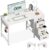 ODK Kleiner Schreibtisch mit 4 Schubladen, 100 x 48 x 75,7 cm, Computertisch, wendbarer Bürotisch mit Kopfhörerhalter, PC-Tisch, Holz für Home Office, Weiß