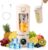 Tragbarer Mixer Smoothie Maker, 700 ml kleiner Entsafter, Typ-C wiederaufladbar, mit 12 rostfreien Klingen, Becher mit auslaufsicherem Deckel & Trinkloch, für Milchshake, Saft, Smoothie (Beige)