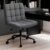 Hellove Bürostuhl, Schreibtischstuhl mit breiter Sitzfläche, ergonomischer maßgeschneiderter Sitzstuhl ohne Armlehnen, höhenverstellbarer maßgeschneiderter Sitz, Drehstuhl für das Home Office, dunkelgrau