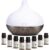 ASAKUKI 300 ml Aromadiffusor mit 8 x 10 ml ätherischen Ölen Set | Ultraschall-Luftbefeuchter-Diffusor, Öl-Diffusor mit 14 Farben LED, klassischer Diffusor für das Heimbüro, Geschenk