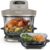 Ninja CRISPi PRO XL Glas-Luftfritteuse (Luftfritteuse), 5 voreingestellte Zubereitungsfunktionen, inklusive CleanCrisp-Glasbehälter (5,7 l und 2,3 l) und Aufbewahrungsdeckel, Steingold AS090EUSD