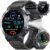 Runde Smartwatch für Herren mit integriertem GPS, 1,43 Zoll AMOLED Always-On-Display mit Bluetooth-Anrufen, 5ATM wasserdicht, 24/7 Herzfrequenz, Schlafüberwachung, Schrittzähler, Sportuhr Outdoor Android für iOS