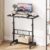 Dripex 80 x 40 cm Stehschreibtisch, höhenverstellbar 65–98 cm, mobiler Computertisch mit Rollen und neigbarer Tischplatte, Überbetttisch, Stehsitztisch für Zuhause und Büro, Schwarz
