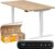 boho office® Homedesk, elektrisch stufenlos höhenverstellbar, silbernes Tischgestell mit Memory-Funktion, inkl. Weiße Tischplatte 120 x 80 cm