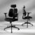 Flex Ergonomischer Bürostuhl mit dynamischer geteilter Rückenlehne, 8 cm ultraverdickter Sitz aus hochdichtem Formschaum, 4D-verstellbare Armlehnen, Computerstuhl mit hoher Rückenlehne, Schwarz