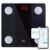 Körperfettwaage Digitale Personenwaage mit App, Smartwaage Bluetooth Körperanalysewaage mit Körperzusammensetzungsfunktion, 150 kg/330 LB, 26 x 26 cm, LED-Anzeige (Schwarz)