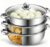 Dampfgarer Topf 28cm – 3-stufiger Edelstahl-Dampfkocher mit Glasdeckel – Für Suppe, Gemüse, Nudeln & Meeresfrüchte – Induktionsgeeignet & Spülmaschinenfest