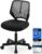 Ergonomischer Bürostuhl ohne Armlehne, Bürostuhl mit Rollen und Höhenverstellung, gemütlicher Bürostuhl mit ergonomischer Rückenlehne, Heimbüro/Arbeitszimmer/Arbeitszimmer (Tiefschwarz)