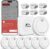 Xindum WLAN-Rauchmelder mit Basisstation, 10 Jahre Lebensdauer, 6er-Set | TÜV-Rheinland EN 14604, Rauchmelder vernetzt mit wechselbarer Batterie, kein LED-Blinken, kompatibel mit App