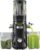 ACOQOOS Entsafter, Entsafter für ganzes Gemüse und Obst, 135 mm Breite und größeres Einfüllrohr, 1,8 l Fassungsvermögen, leicht zu reinigender Slow Juicer mit 2 Gläsern, elektrischer Entsafter, schwarz