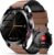 2026 Herren Smartwatch mit EKG/HRV/BMI/Harnsäure, 1,43 Zoll AMOLED Gesundheitsuhr mit 24H SpO2 Apnoe Schlafmonitor SOS Notruf Fitnessuhr Android/iOS (Braunes Leder)