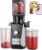 AMZCHEF Slow Juicer Entsafter mit 118 mm großer Einfüllöffnung für ganze Früchte und Gemüse, 180 W Kaltentsafter, leicht zu reinigen, Silber
