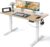 FEZIBO Höhenverstellbarer Schreibtisch mit USB-A- und USB-C-Ladeanschlüssen, 140 x 70 cm Schreibtisch, höhenverstellbar, elektrisch, ergonomischer Stehsitztisch für Home Office, Stehpult, Eiche