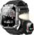 Blackview 900 mAh Herren-Smartwatch, Bluetooth-Anrufe/Kompass/LED-Beleuchtung/2 Armbänder (Silikon/Nylon), Sportuhr mit Puls-Schlaf-Schritten-Kalorien-Kilometer-Monitor, Fitness-Uhr für Android iOS