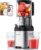 AMZCHEF Entsafter – Slow Juicer mit 135 mm Einfüllschacht für ganzes Obst und Gemüse – leicht zu reinigen mit 2 Gläsern – Silber