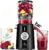 LINKChef Slow Juicer, 115 mm große Einfüllöffnung für Entsafter, Gemüse und Obst, Testsieger, Kaltentsafter 200 W, BPA-frei, leicht zu reinigen und zu montieren, schwarz