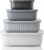 Arendo – Lunchbox – Vorratsdosen Set mit Deckel – 4 Dosen bis zu 4 Liter – Dampf-/Druckventil – ineinander stapelbar – spülmaschinengeeignet – für Lebensmittel Vorräte Meal-Prep uvm