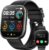 Smartwatch für Damen und Herren, 1,83 Zoll HD-Fitnessuhr mit Telefonfunktion, Fitness-Tracker mit SpO2-Herzfrequenzmesser, Schlafmonitor, Schrittzähler, 100+ Sportmodi, Sportuhr, IP68 wasserdicht