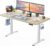 HUANUO Höhenverstellbarer Schreibtisch, 140 x 70 cm, 25 mm, ganze Tischplatte mit bürstenlosem Motor, ergonomischer Stehsitz, Tisch, Stehpult, einfache Montage, elektrischer Stehpult für Heimbüro