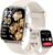 Gydom Damen Smartwatch mit Telefonfunktion 1,85 Zoll HD Fitnessuhr Fitnesstracker Herzfrequenz/SpO2/Schlaf/IP68 Wasserdicht Sportuhr Schrittzähleruhr für Android iOS Beige