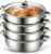 MeYuxg Dampfgarer zum Kochen,28cm Edelstahl Dampfkocher mit Dämpfeinsatz & Glasdeckel,3/4 Lagiger Dampfgarer TopfInduktionsgeeignet für Gemüse, Meeresfrüchte, Suppen, Nudeln,Fisch (Vier)