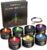 Inspireyes Chakra-Kerze mit Premium-Kristall und Heilsteinen, Meditations-Duftkerzen, Geschenkset für Frauen, Stressabbau, spirituelle Dekoration, Yoga, Aromatherapie, 7er-Set, Schwarz