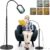 10 x rechteckige Lupe mit Licht und Ständer, 24 Zoll flexible Schwanenhals-Lupenlampe mit Ständer, 5 Farbmodi stufenlos dimmbar, 3-in-1-LED-Lupenlampe, freihändig für Arbeiten im Nahbereich, Lesen