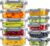 KUMD 20 Teile (10 Sets) Glas-Frischhaltedosen Set für Lebensmittel – undichtungsfrei für Meal Prep & Lunch, Ofen/Mikrowelle/Gefrierfach/Spülmaschine, LFGB-zertifiziert & BPA-frei