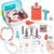 VBACALA Arztkoffer Kinder ab 3 Jahren, 17-teiliges Arztkoffer-Set mit echtem Stethoskop, Spritze, Thermometer, Arzttasche, Zahnarzt-Rollenspielspielzeug, Geschenk für Jungen und Mädchen ab 3 Jahren