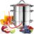 tectake Dampfentsafter 15L, Entsafter aus Edelstahl für Obst und Gemüse, geeignet für Induktionsherde, Durchmesser 26 cm, Entsaftermaschine mit Glasdeckel und Schlauch, spülmaschinenfest – Silber