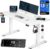 Casaria Höhenverstellbarer elektrischer Schreibtisch 120 x 60 cm mit kabellosem Ladegerät und USB-C/A-Anschluss, LCD-Display, Memory-Funktion, 80 kg Tragkraft, ergonomisch, Weiß