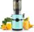 Fretta Slow Juicer mit 108 mm XL-Öffnung und 1 L Fassungsvermögen, Entsafter Gemüse und Obst, 200 W elektrischer Entsafter mit Kaltpresse, einfache Reinigung und leiser Motor, BPA-frei (Himmelblau)