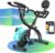 MERACH 4-in-1-Heimtrainer mit eigener Trainings-App, leises Heimtrainer-Fahrrad, 16-facher magnetischer Widerstand, LCD-Display, Handpulsmessung, faltbarer Heimtrainer, bequemer Sitz, Widerstandsband