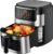 Air Fryer Oven Heißluftfritteuse 10L groß, Airfryer 2100W für Familie, mit Touchscreen & 10 Automatikprogrammen, max 200°C, Edelstahlgehäuse
