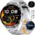 Smartwatch Herren 2026 mit Anruf, 1,7 Zoll HD Großdisplay Smart Watch mit 800mAh Akku, LED-Licht, Herz-/Schlaftracking, 100+ Sportmodi Fitnessuhr IP68 Wasserdicht für iOS Android, Silber