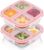 2 Stück Snackboxen mit Fächern aus Edelstahl, wiederverwendbare Snackbox für Kinder und Erwachsene, Meal-Prep-Behälter, Kinder, auslaufsichere Metall-Bento-Box mit Deckel für Schule, Arbeit & Camping (600 ml)