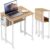 HOMCOM Klappschreibtisch, kleiner 63 cm Klappschreibtisch mit Rollen, platzsparend, Computertisch mit Ablage, Aufbewahrungstasche, für Home Office, Natur