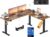 VASAGLE Höhenverstellbarer Schreibtisch, 190 x 155 cm, L-förmiger Eckschreibtisch, Stehpult, 2 AC-Steckdosen, 2 USB-A-Anschlüsse, Steckdosenleistenablage, für Büro, Vintage-Braun LSD295KD01
