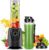 OMMO Blender Smoothie Maker, 500 W Mini Standmixer mit 2 x 500 ml Flaschen, BPA-freies Tritan, tragbarer Mixer Mixer für Shakes und Smoothies mit Timing-Funktion, leicht zu reinigen, Schwarz