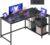 VASAGLE LWD132BE01 LWD132BE01 Eckschreibtisch mit Stauraum, Büroschreibtisch, höhenverstellbare Ablage für das Heimbüro, mit 2 AC-Steckdosen und 2 USB-Anschlüssen, 120 x 80 cm, Ebenholzschwarz