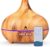 Aerosoul Cone Aroma-Diffusor für ätherische Öle, Luftbefeuchter 500 ml, Duftöl-Diffusor, automatische Abschaltung, 1, 3, 6, 10 Stunden Nebel, 15 LED-Farben, Aromatherapie-Diffusor, Fernbedienung, Kunststoff-Holzoptik